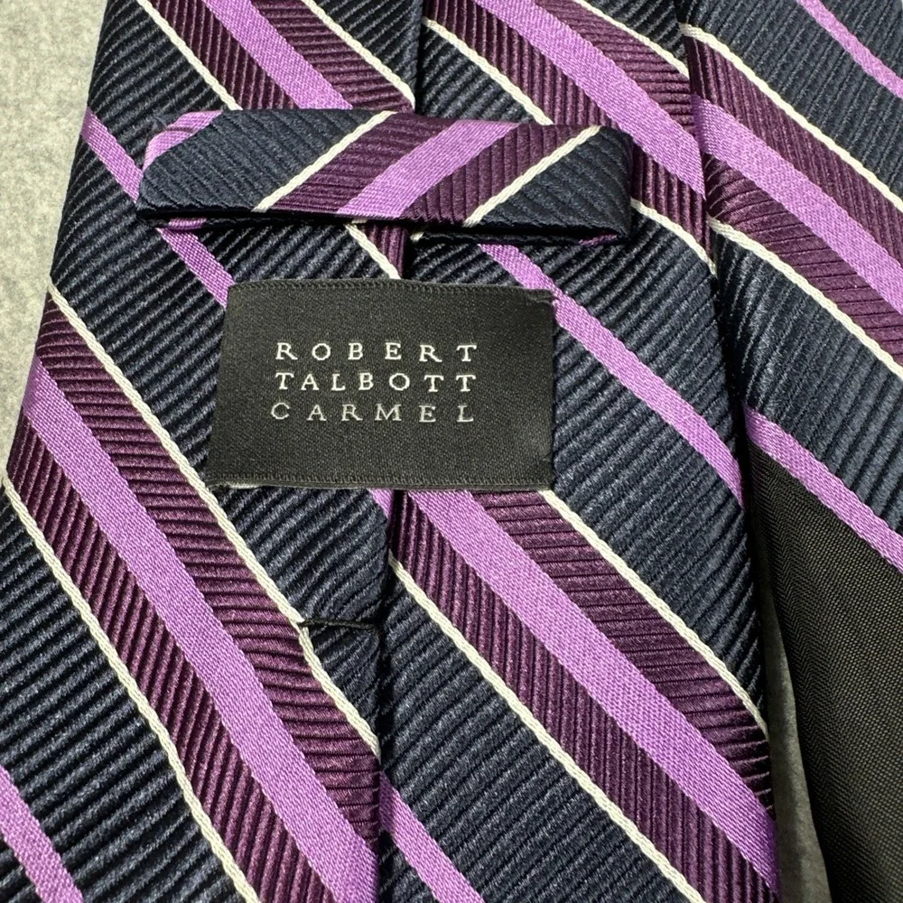 Robert Talbott Carmel Men's 100% Silk Necktie USA Made Repp Stripe